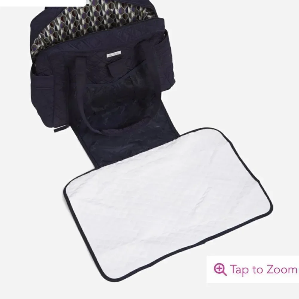 Vera Bradley Large Stroll Around Diaper Bag in Microfiber Classic Navy NWT
